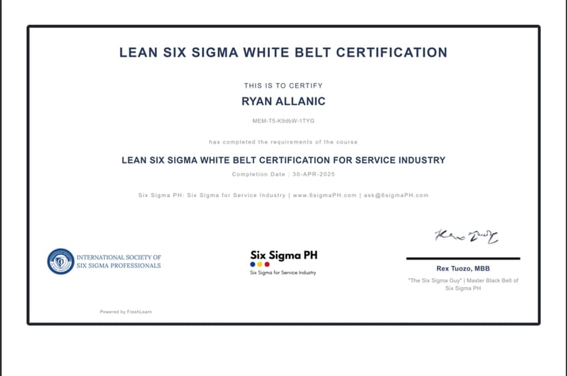 LEAN SIX SIGMA FOR SERVICE INDUSTRY